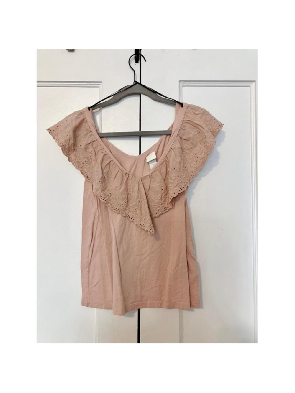 Boho Chic H&M Dusty Rose Ruffle Top